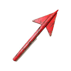 Red Wooden Arrow Pointing Upward Rustic Charm