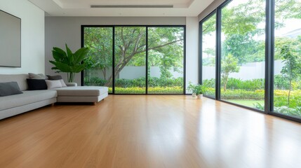 Fototapeta premium Modern Living Room with Garden View