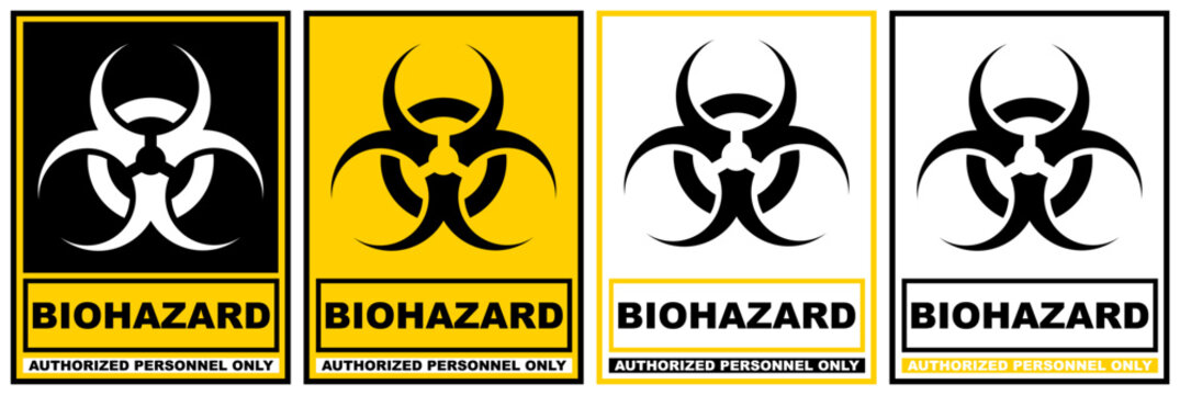 set collections biohazard sign symbol design label template vector illustration