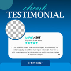 Feedback. Client testimonial social media post template design collection.Set of customer feedback social media post design template, client testimonial with square size modern and creative, eps 10.