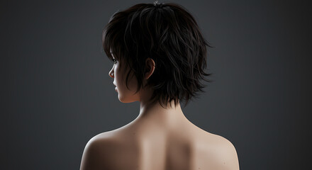 Elegant Back Profile of a Young Woman