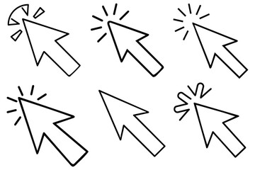  mouse click cursor gray arrow icons set . Mouse click cursor collection. mouse cursor icon