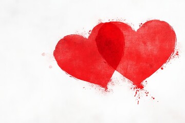 Fototapeta premium Abstract red watercolor heart symbolizing love passion and deep emotions with textured artistic brush strokes in modern minimalistic design for romantic visual storytelling
