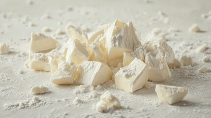 White Chocolate Pieces Coated In Powdered Sugar