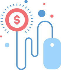 pay per click flat web icon concept