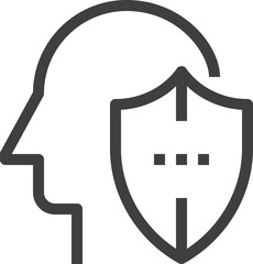 insurance flat line web icon concept