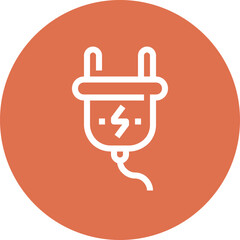 power plug flat line web icon concept