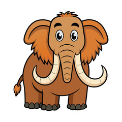 Fototapeta premium Mammoth cartoon character isolated
