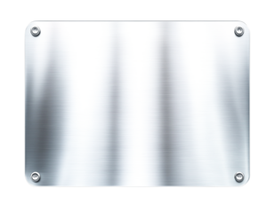 brushed metal plate with screws