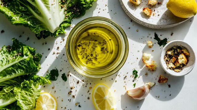 Homemade Caesar Salad Dressing Recipe: Fresh Ingredients, Vibrant Colors