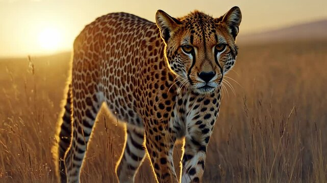 Majestic Cheetah at Golden Hour
