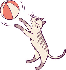 Naklejka premium cat playing with a ball