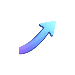 Upward Trending Arrow Positive Growth Success Blue Purple Gradient