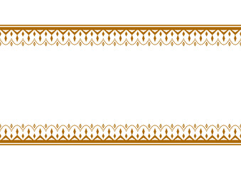インド風の飾りフレーム。シームレスの飾り罫。茶色。