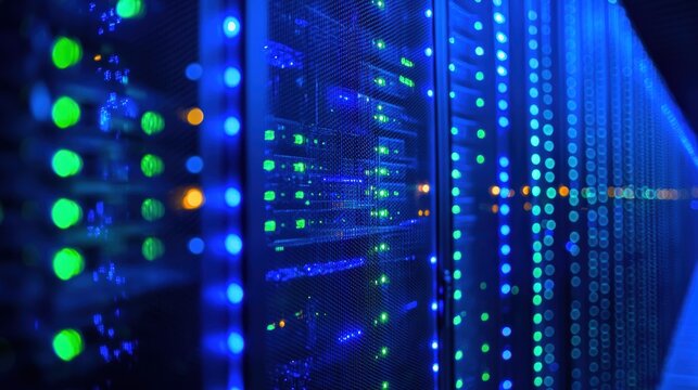 Individual highperformance server position in a dedicated server room with modern design
