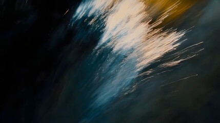 Ethereal underwater scene with umber hues at sunset  Cinematic motion blur film grain and depth of field create a captivating and surreal atmosphere