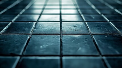 Dark Grey Square Tiles Floor Texture Background