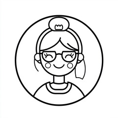 Fototapeta premium Intricate Cartoon Animated Person Logo: Creative Whimsical Artwork for Branding, Prints, and Unique Decor Projects