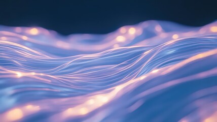 Abstract Digital Wave Background With Glowing Particles