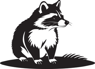 A black and white logo type raccoon silhouette design - raccoon icon design