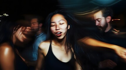 Vibrant and energetic group of Asian people enthusiastically dancing and celebrating together in a lively pub setting showcasing the joy and community of nightlife and cultural traditions