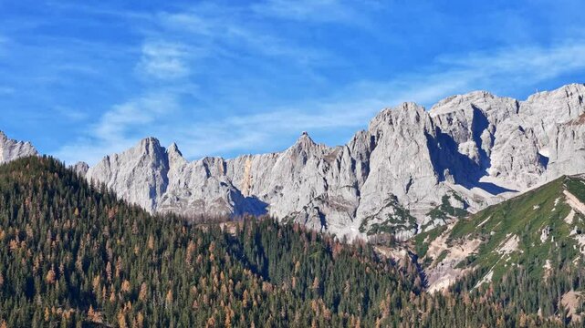 Aerial view of the Dachstein mountain in Styria, Austria