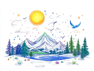 landscape vector illustration