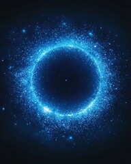Obraz premium futuristic energy ring with glowing blue particles, energy ring design for technology background, energy ring in abstract sci-fi style for future innovation concept