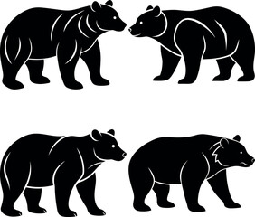 Classic Bear Silhouette Vector – Perfect for Logos & Designs.