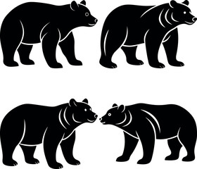 Classic Bear Silhouette Vector – Perfect for Logos & Designs.