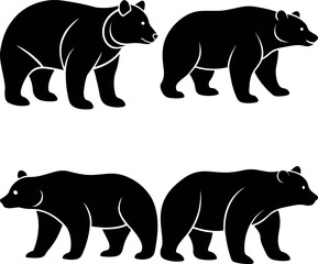 Bear Silhouette Vector Icon Ideal for Outdoor & Adventure Projects.