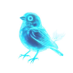 Obraz premium Twitter Bird Icon with Neon Light Effect Isolated on Transparent Background