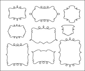 3120.eps Set of vector retro frames with place for text.