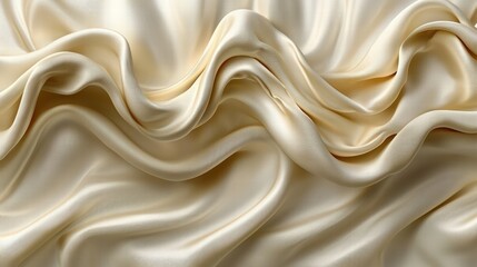 Obraz premium A closeup of elegant white silk fabric exhibiting a beautiful wavy pattern texture