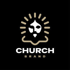Jesus-Inspired Mark with Radiant Light Rays &ndash; Spiritual Logo Design