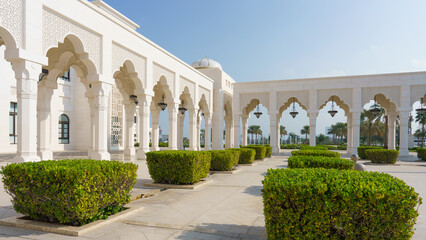 Aussenbereich vom Pr&auml;sidentenpalast Qasr Al Watan in Abu Dhabi, VAE
