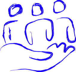 customers care icon in doodle style