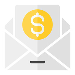 Business mail icon color simple