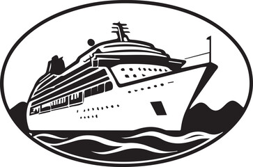 Obraz premium A black and white logo type ship silhouette design - ship icon design