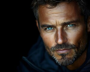 Obraz premium Intense Headshot of a Confident and Focused Leader Exuding Strength and Presence