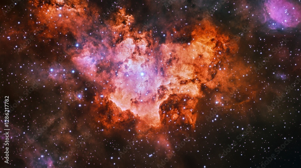 Wall mural a deep-space quantum portal glows inside a nebula, leading to an alternate universe