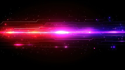 Abstract technology background featuring glowing lines and stars in a digital cosmos design