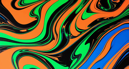 Obraz premium Vibrant abstract seamless patterns merge colorful waves and retro lines for a psychedelic textile design