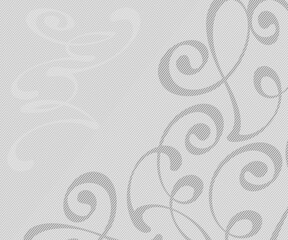 3202.eps Abstract background with decorative vignettes of lines. Vector illustration. Place for text. Gray on white.