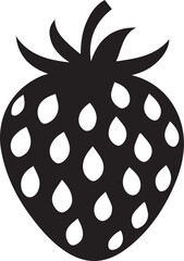 A black and white strawberry silhouette design - strawberry icon design