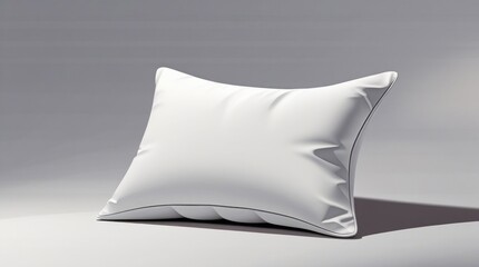 White Pillow with Smooth Texture on a Minimalist Background