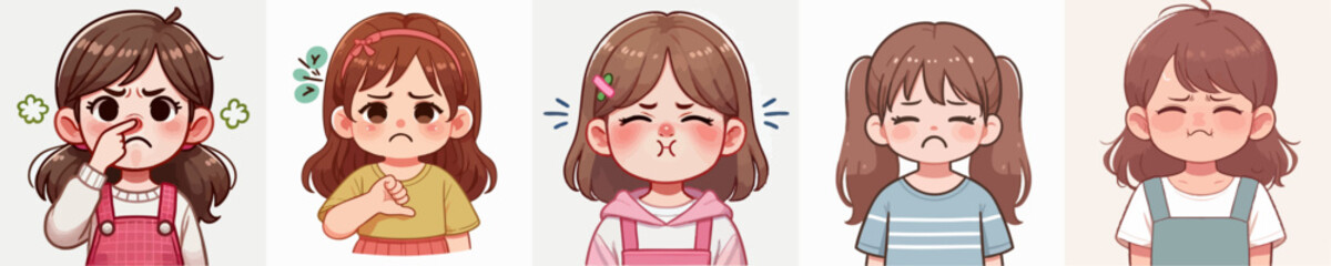 Vector of a child feeling uncomfortable 