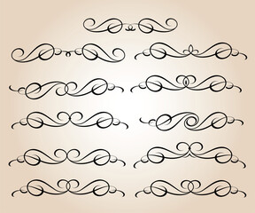 Obraz premium Set of decorative elements for design isolated, editable. From the largest and best collection of decorative elements .