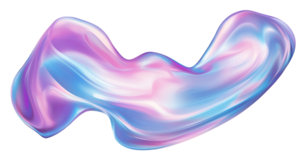Fluid abstract design transparent background png colorful swirl white space digital art concept