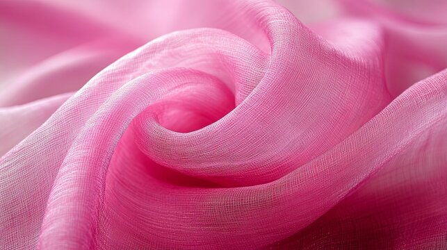 Pink Sheer Fabric Swirled Softly Elegant Texture